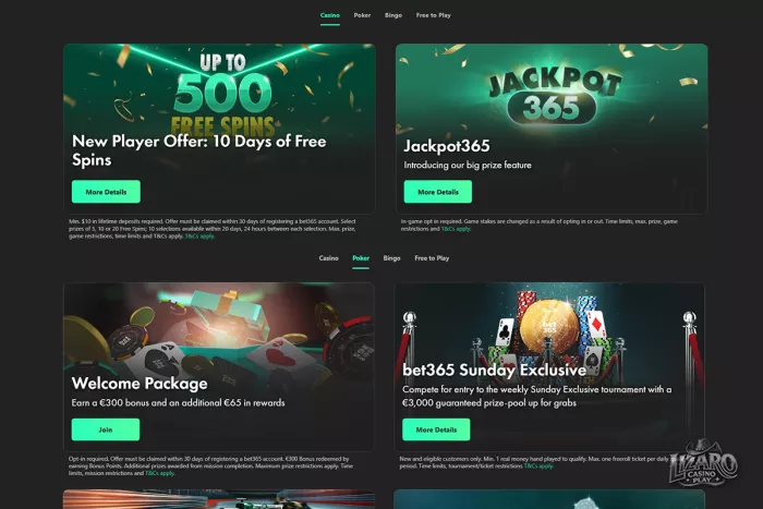 Bet365 casino promotions and bonus offers