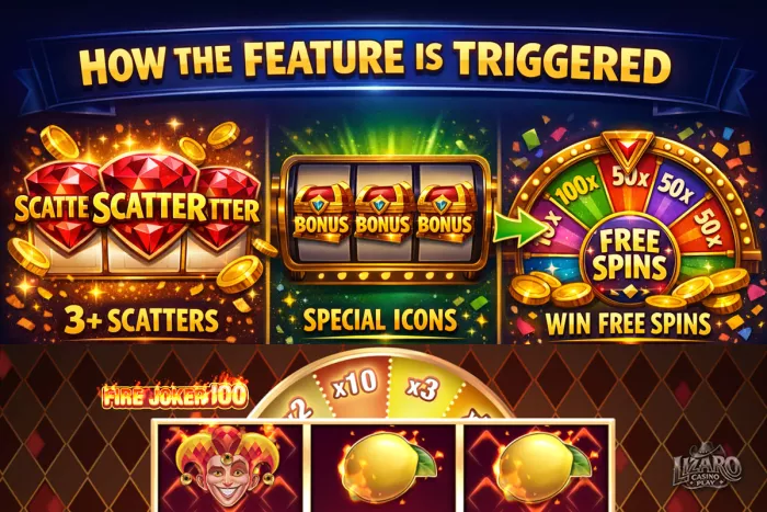 Free spins trigger methods slot infographic
