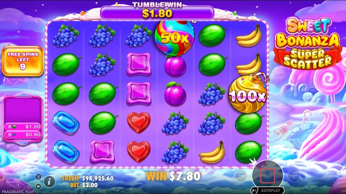 Sweet Bonanza Super Scatter free spins multipliers