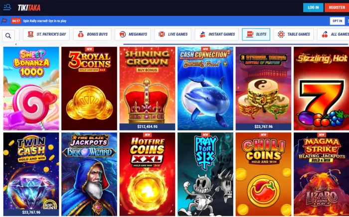 Tikitaka casino slot games selection