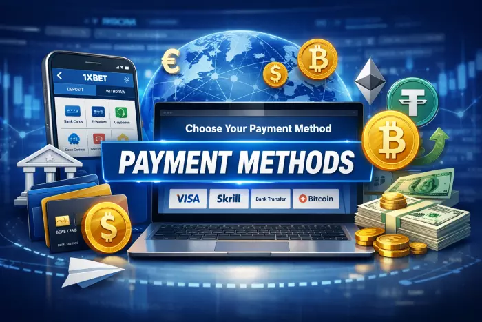 1xBet casino payment methods and withdrawals