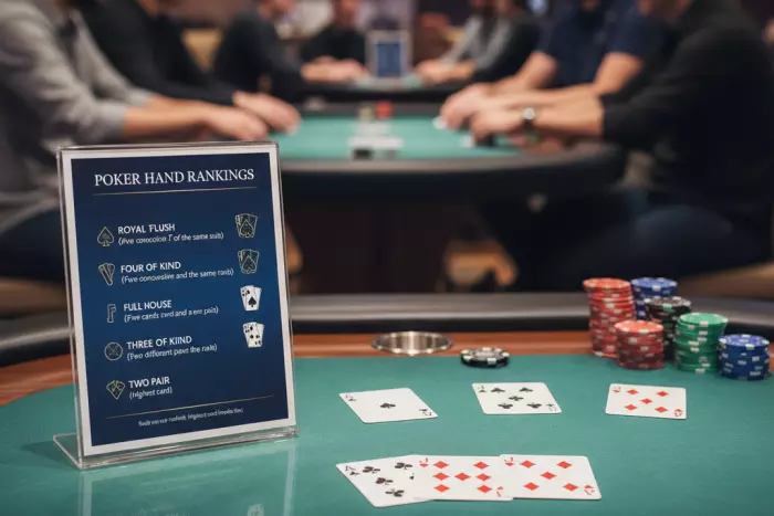 Casino poker hand rankings and gameplay rules
