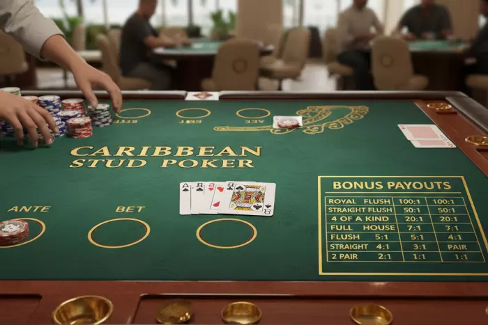 Caribbean Stud Poker payout table rules