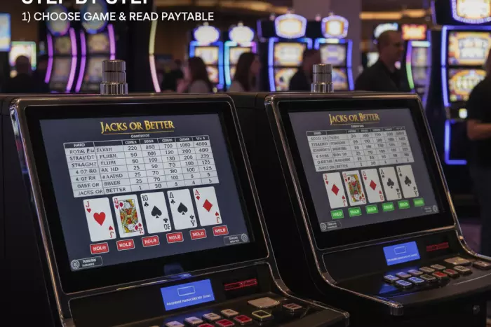 Video poker rules strategy and payout table