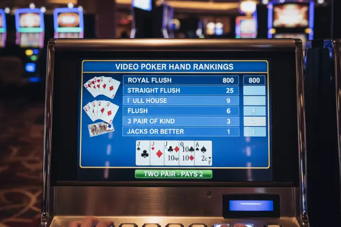 Video poker rules strategy and payout table