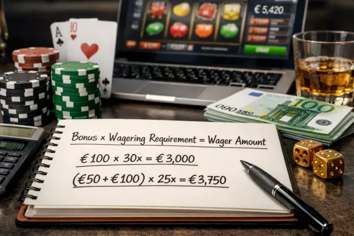Online casino bonus wagering requirements calculation