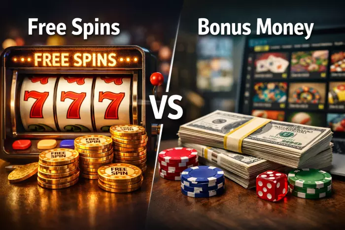 Free spins vs bonus money online casino guide