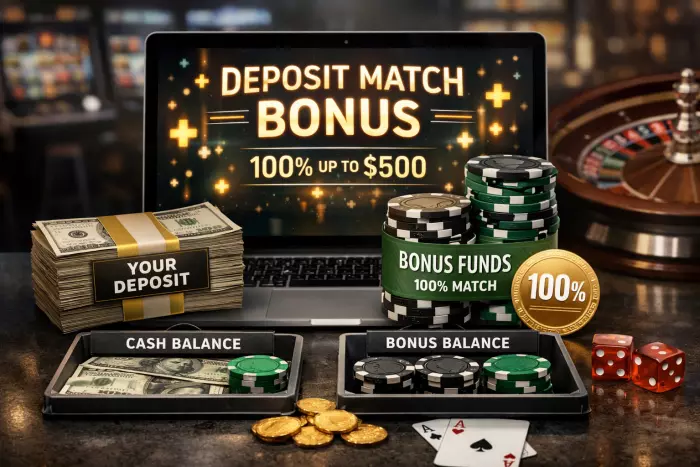 Online casino deposit match welcome bonus explanation