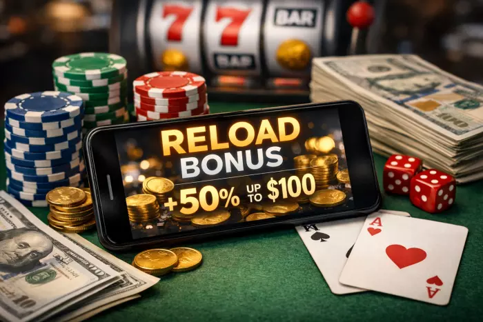 Online casino reload bonus deposit promotion