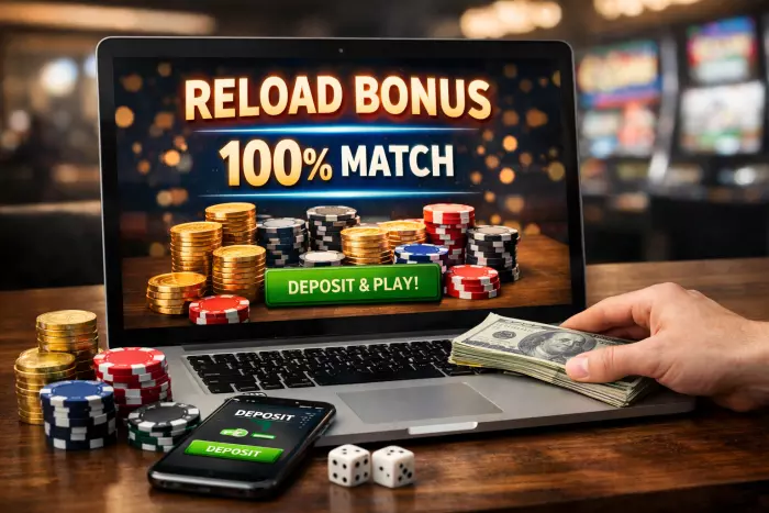 Online casino reload bonus deposit match explained