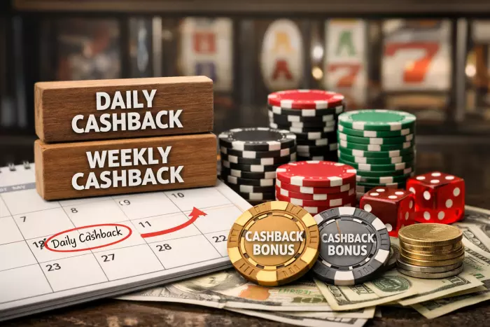 Online casino cashback bonus weekly daily offers