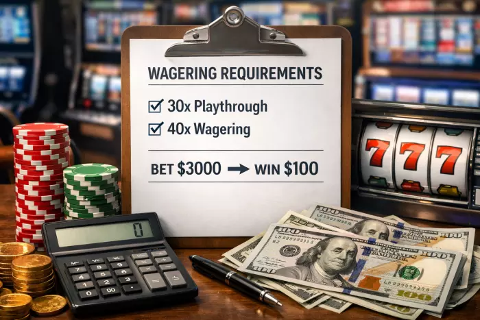 Casino wagering requirements and bonus playthrough rules