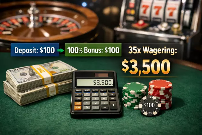 Casino wagering requirements and bonus playthrough calculations