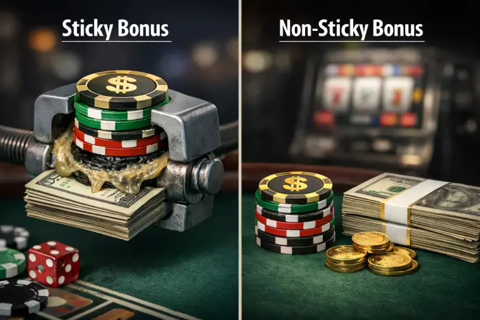 Sticky casino bonus wagering rules explained