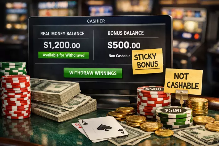 Sticky casino bonus withdrawal rules explained