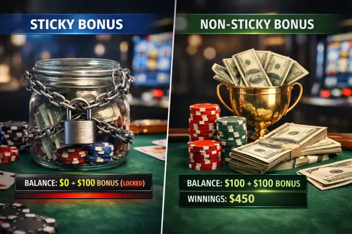 Non-sticky casino bonus withdrawal rules explained
