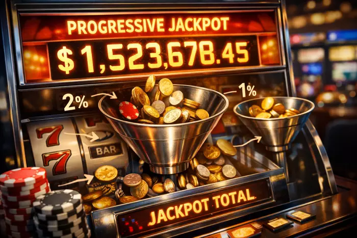 Progressive jackpot slots shared prize pool mechanics