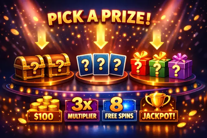 Slot bonus rounds pick-and-win interactive games