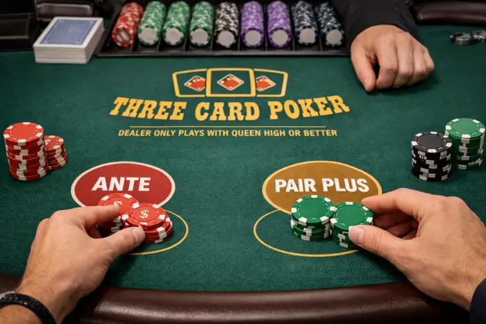 Three Card Poker rules and gameplay steps
