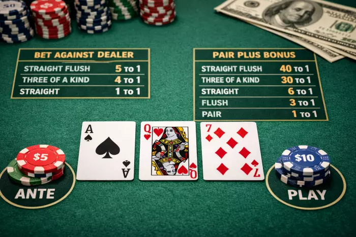 Three Card Poker rules, payouts, odds guide