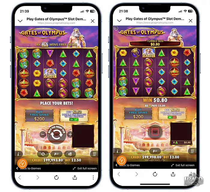 Gates of Olympus mobile gameplay