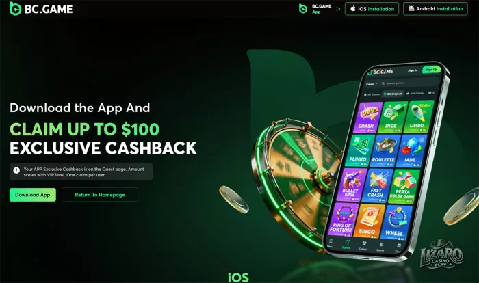 BC.Game mobile app promotion