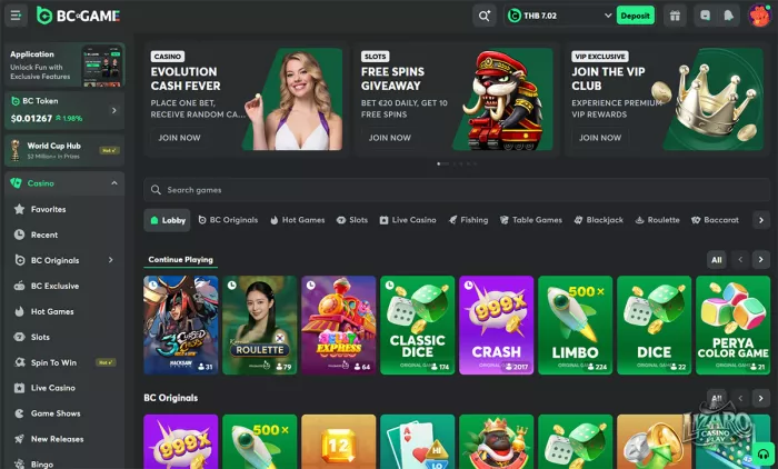 BC.Game casino games lobby