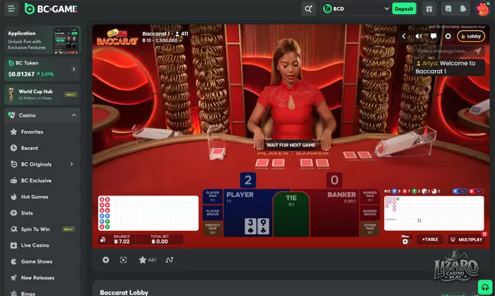 BC.Game live casino table