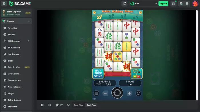 BC.Game slot gameplay screen
