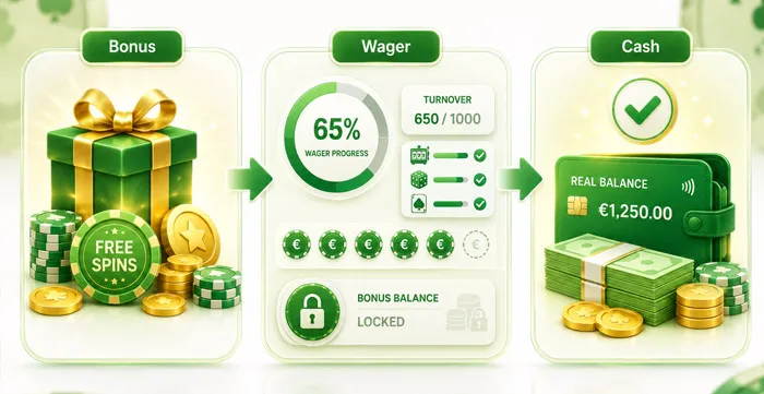 Casino bonus winnings and wagering requirements