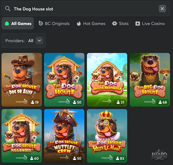 The Dog House slot variants lobby