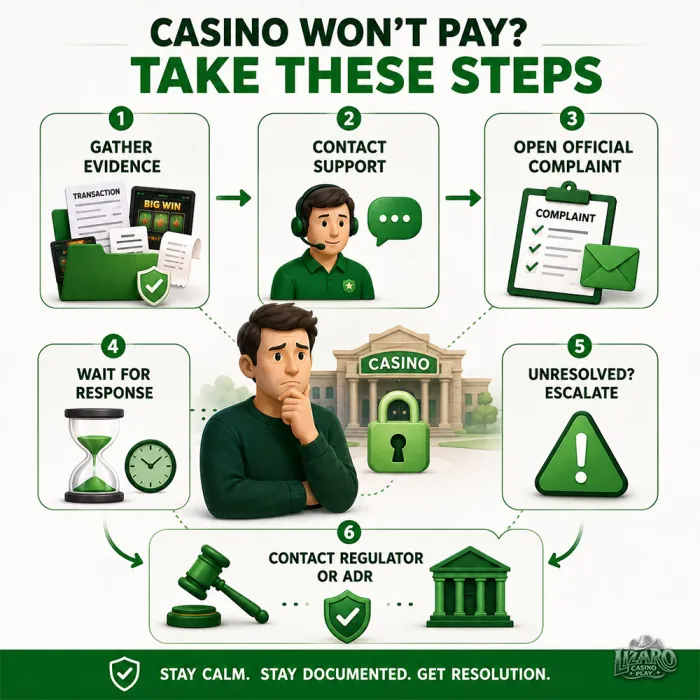 Casino payout dispute resolution steps